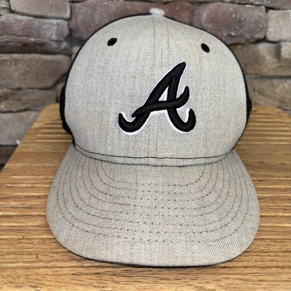 MLB New Era Atlanta Braves 59Fifty Adjustable Fitted Hat Gray Black